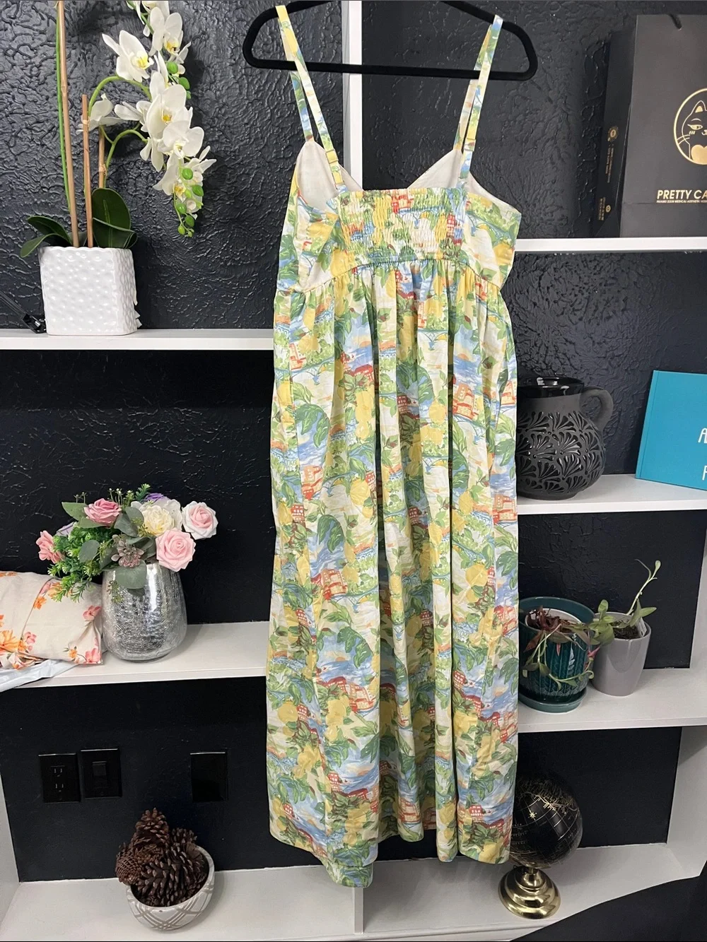 Abercrombie & Fitch Yellow Floral-Print Maxi Dress